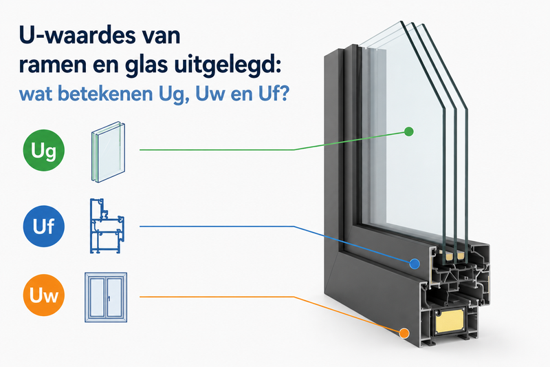 U-waardes van ramen en glas uitgelegd: wat betekenen Ug, Uw en Uf?