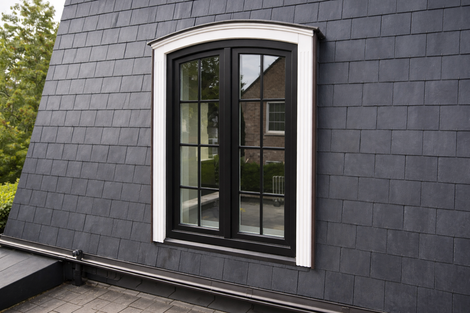 Klassiek PVC venster mansardedak Wilrijk — PVC deuren project