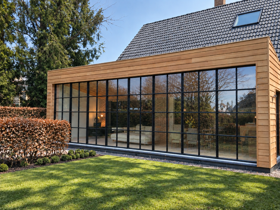 Aluminium ramen voor totaalrenvoatie in Meise — Aluminium ramen project
